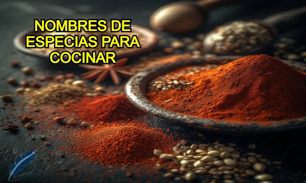 Nombres de especias para cocinar